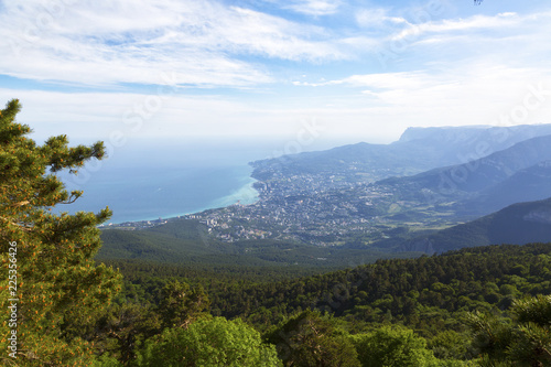 Beautiful view of the southern coast of Crimea on a sunny summer day