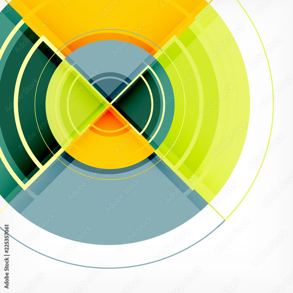 Obraz premium Creative circles geometric abstract background with 3d effect