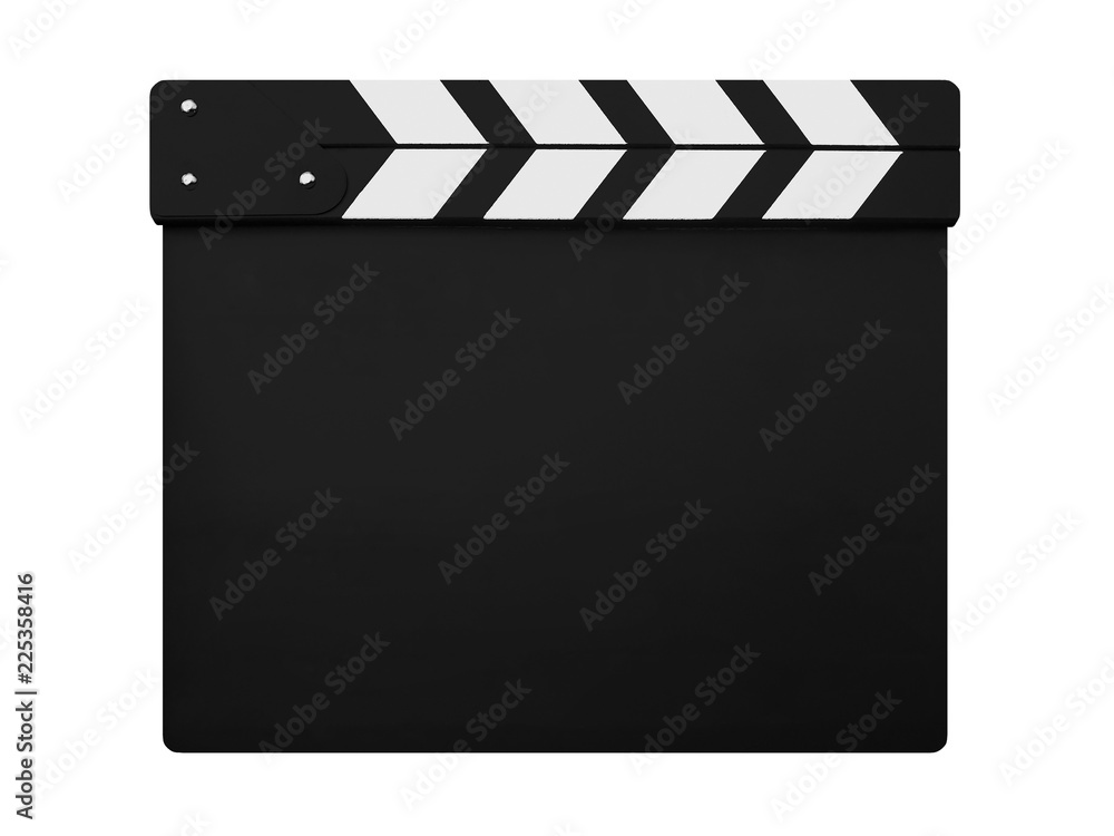 clapperboard isolated on white