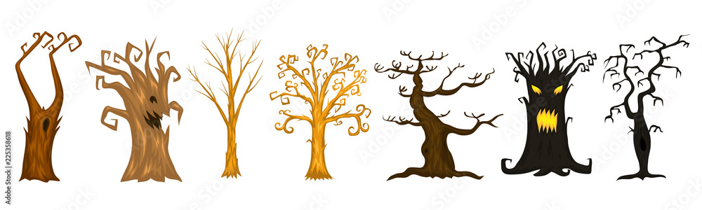 Halloween trees, creepy or scary and frightening branches. fabulous mythical or fantastic monsters. wooden creatures in the forest. Halloween trees, creepy or scary and frightening branches. fabulous mythical or fantastic monsters. wooden creatures in the forest.
