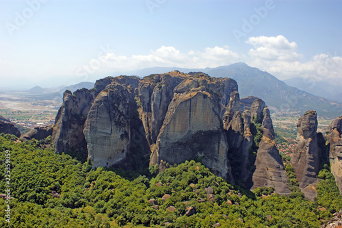 Beautiful Landscape view of the amazing mountains and rocks in Meteora, Greece