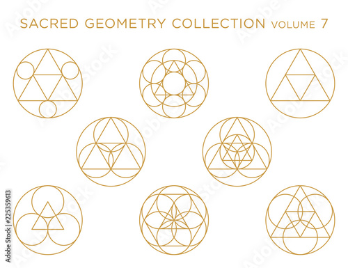 Sacred Geometry Vector Collection - Golden isolated on white