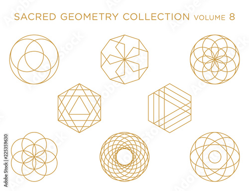 Sacred Geometry Vector Collection - Golden isolated on white