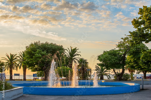 Asprovalta  Greece - August 12  2018  Local fountain in the promenade in Asprovalta  Greece