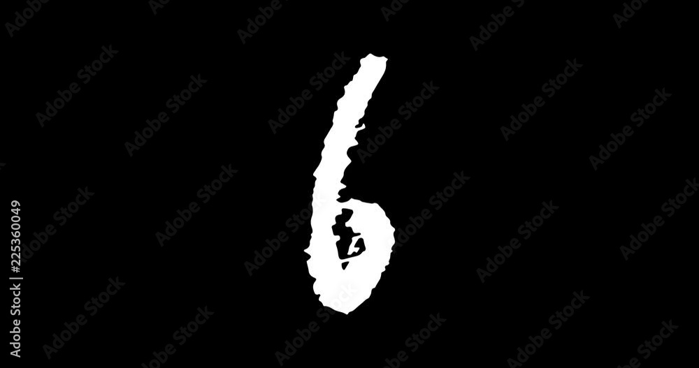 Animated Hand Drawn Cartoon Countdown White on Black Animated Hand Drawn Cartoon Countdown White on Black