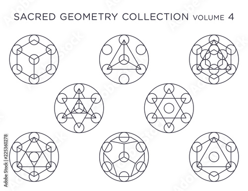 Sacred Geometry Vector Collection - Black isolated on white