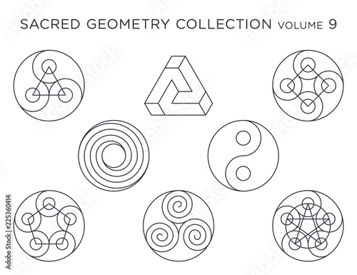 Sacred Geometry Vector Collection - Black isolated on white