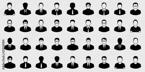 business man icons vector set