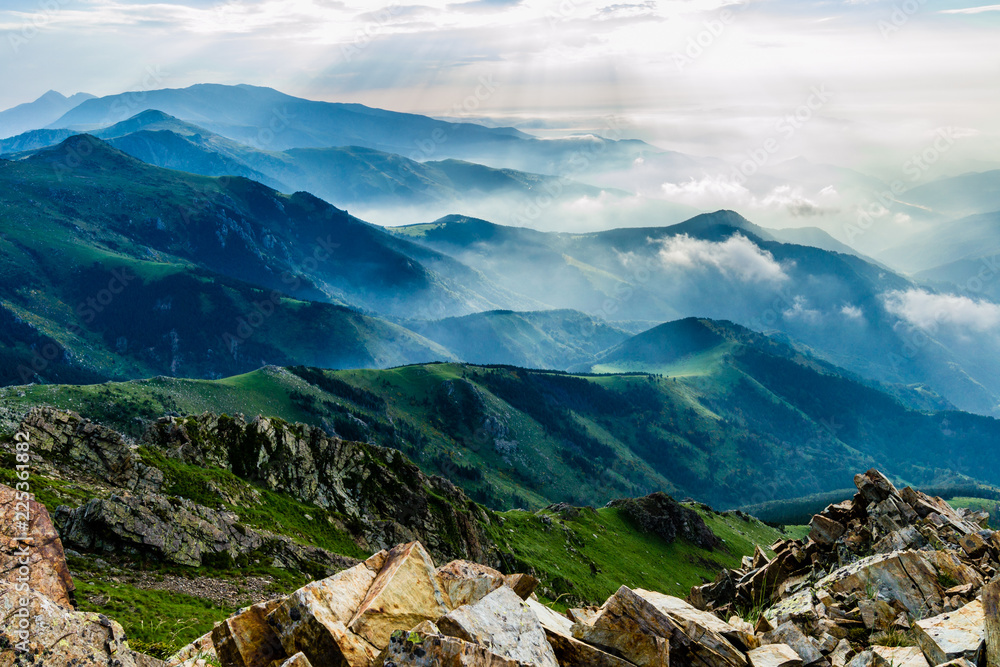 View from the Peak of Costabona (Pyrenees Mountains, Catalonia, Spain)