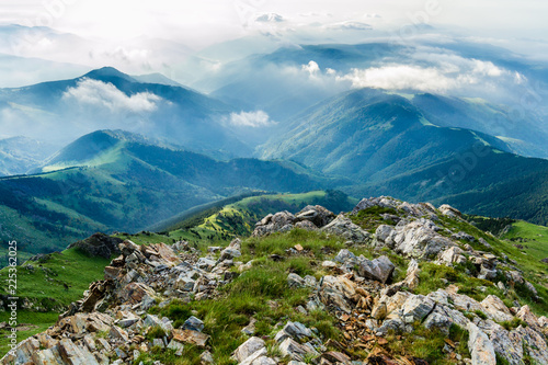 Hiking the Catalan Pyrenees Mountains (Peak of Costabona, Catalonia, Spain) photo