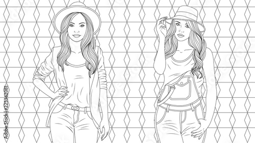 Two beautiful stylish girls