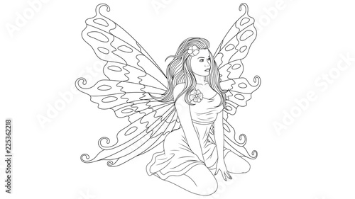 Beautiful fairy coloring
