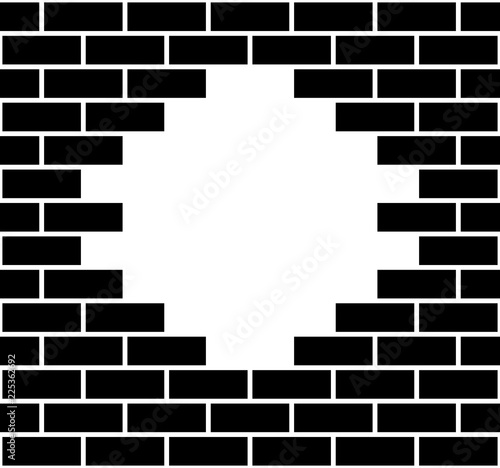 Illustration of a hole in a brick wall