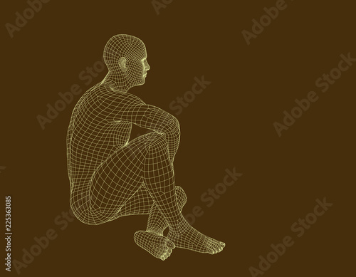 Man sitting on the ground. ...