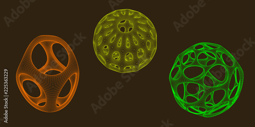 Abstract 3d shape set with ...