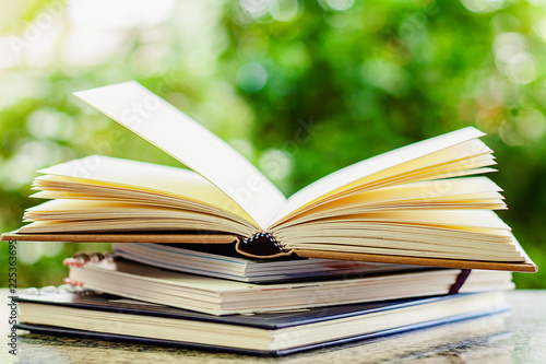 Stack of opened books again...