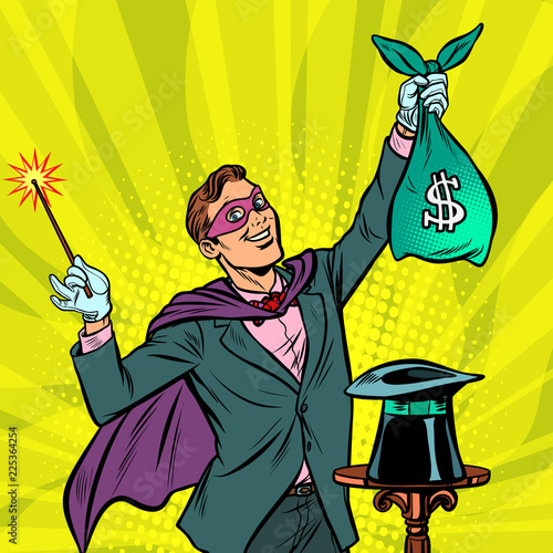 Magician with dollar money