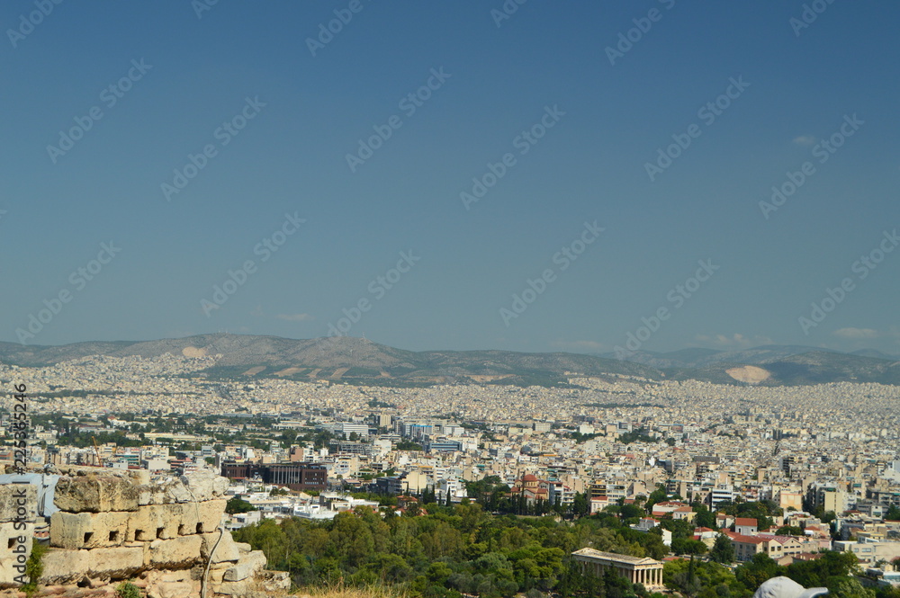 Wonderful Views Of The City Of Athens From The Acropolis. Architecture, History, Travel, Landscapes. July 9, 2018. Athens Greece.