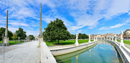 The piazza of Prato della Valle in Padua, Italy. The piazza is the biggest square in Europe with the area of 90 thousand square meters. photo