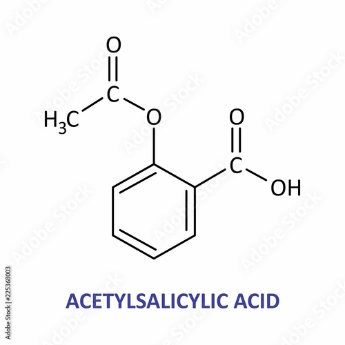 The acetylsalicylic acid formula photo