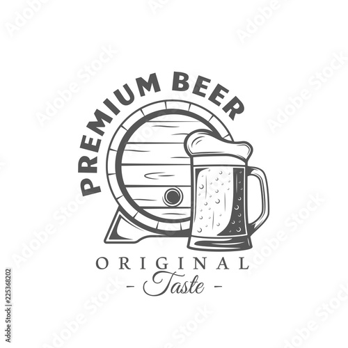 Beer label isolated on white background