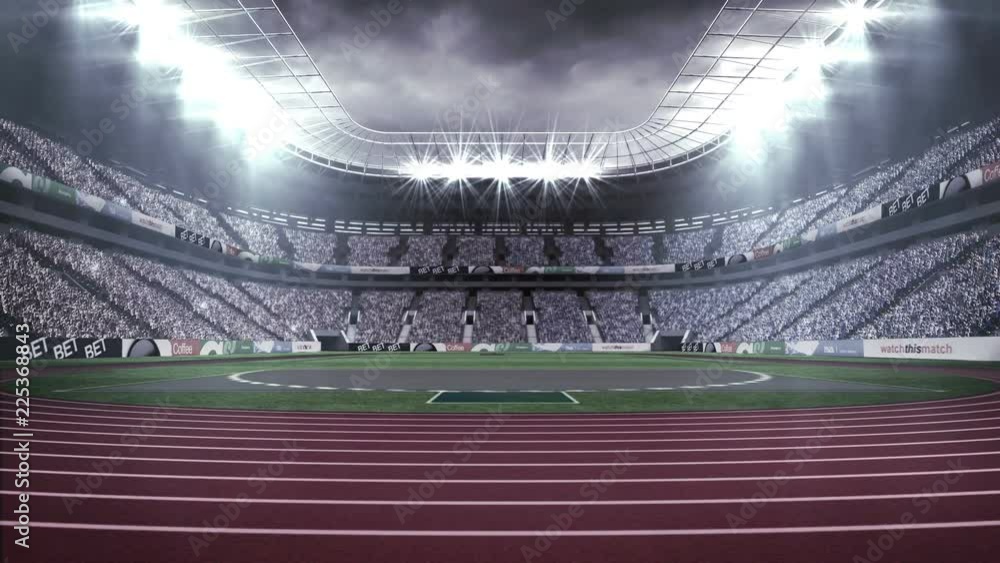 Digitally generated video of athletics stadium 4k