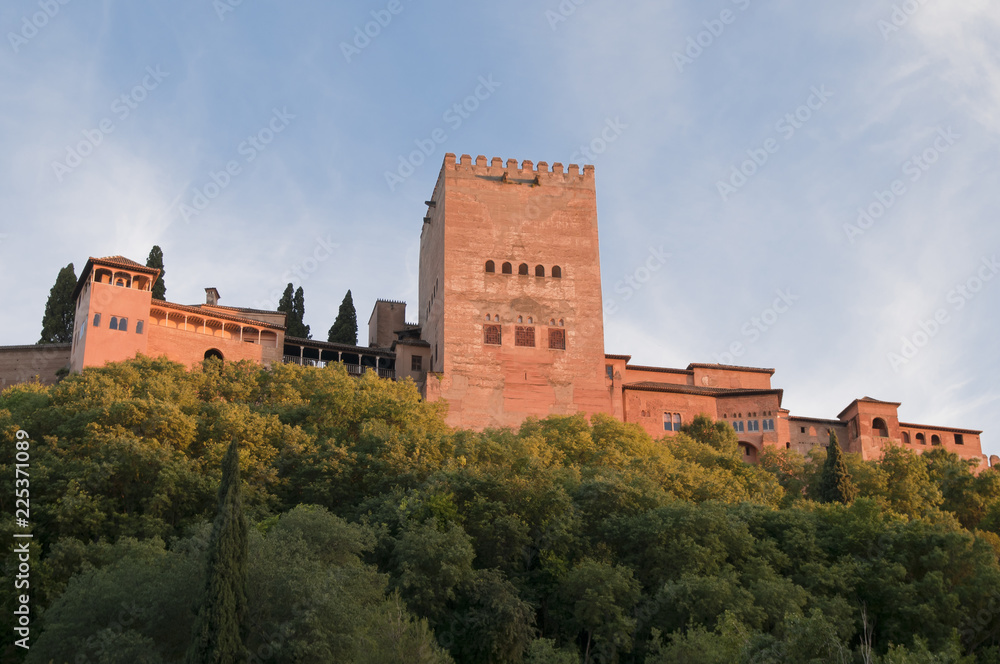 Alhambra bei Nacht, Granada, Andalusien, Spanien