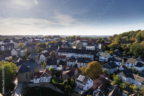 historical village panorama view from roof of castle blankenstein in europe germany hattingen