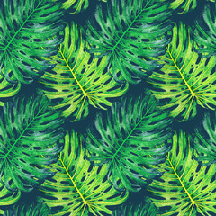 Sierkussen Tropische bladeren patronen Handgeschilderde aquarel jungle bladeren  © lemuana