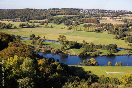 historical village panorama view from roof of castle blankenstein in europe germany hattingen photo