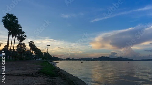 Sunrise scence over Dongtan beach (Sattahip Bay) in early morning