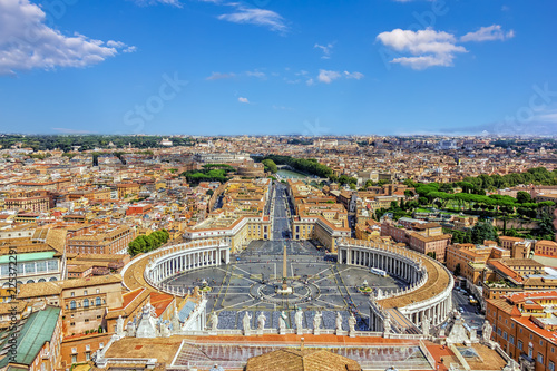 View on St Peter's Square in Vatican from the Papal Basilica of St Peter's