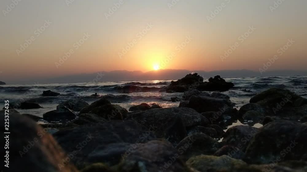 Sunrise Sea Waves Rocks Red Sea Dahab Egypt Sunrise Sea Waves Rocks Red Sea Dahab Egypt