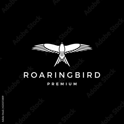 roaring bird logo vector icon illustration