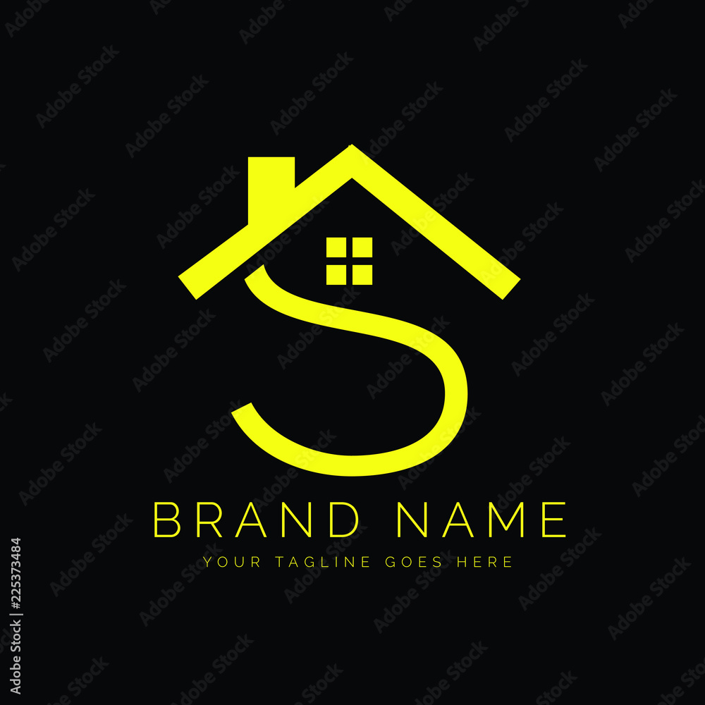 Modern Minimal Real Estate Letter S Logo Design With a House Icon Stock ...
