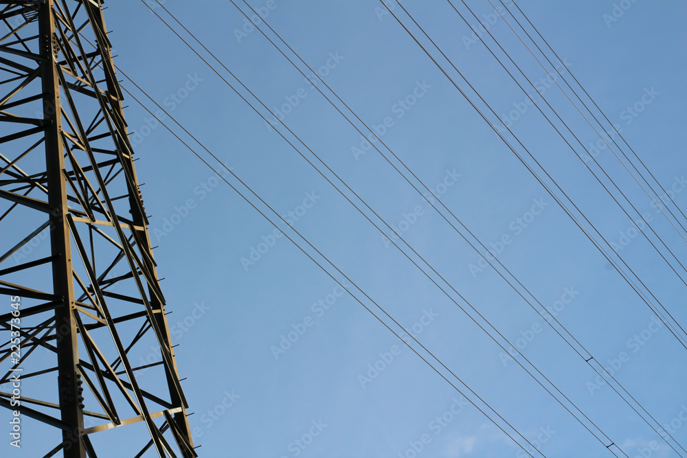 Electricity lines and tower Electricity lines and tower