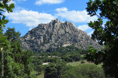 Photography Rocky mountain and green valley near Tempio Pausania, Sardinia, Italy