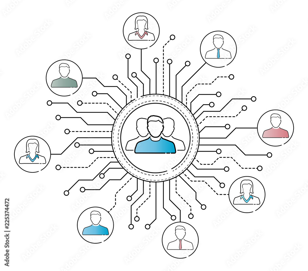 Thin line social network icons interface Thin line social network icons interface