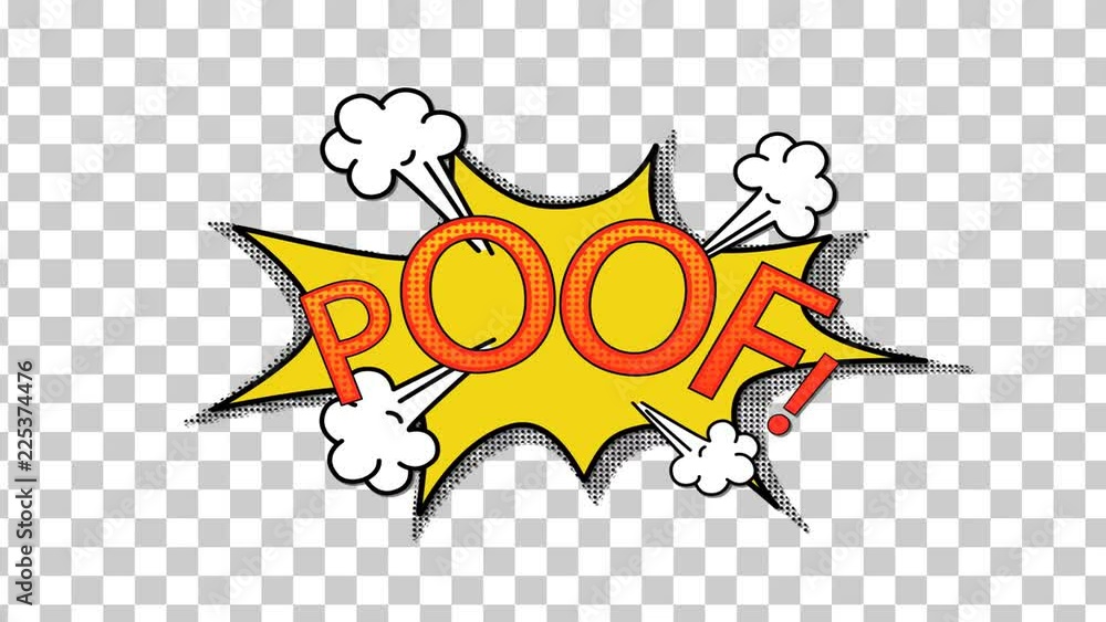 Digitally generated video of poof 4k