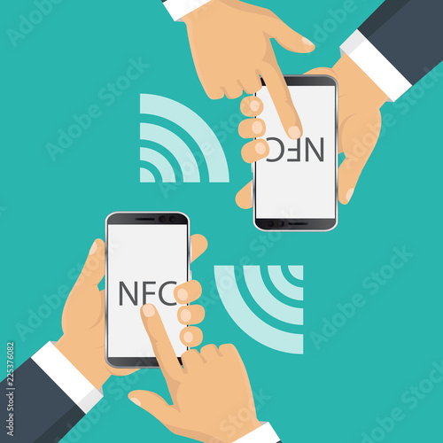 Vector icon. NFC touch payment concept.