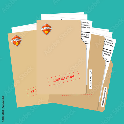 Privacy, security idea. Vector illustration. Document protection concept.