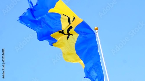 Big Barbados flag ground view at the Garrison Savannah National race course
