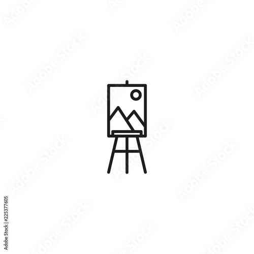 line easel thin icon on white background