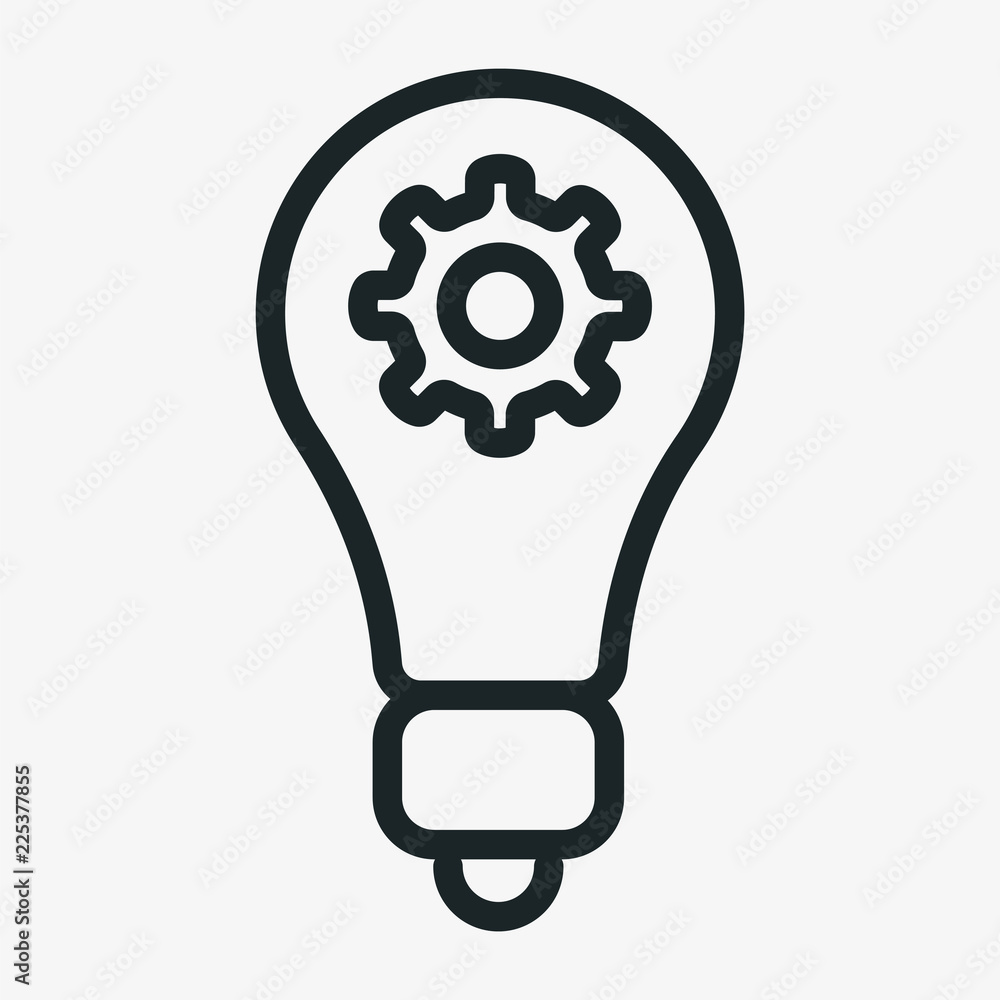 Working Process Light Bulb Minimalistic Flat Line Stroke Icon Pictogram Working Process Light Bulb Minimalistic Flat Line Stroke Icon Pictogram