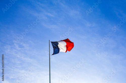 Canvas-taulu French flag waving the wind in Paris