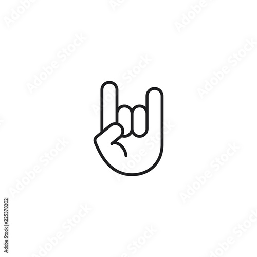 Fotografie, Obraz line rock and roll hand sign on white background