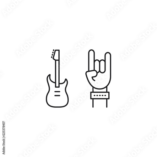 line rock concert icon on white background