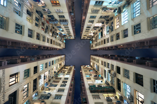 Hong Kong building look up