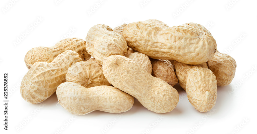 heap of peanuts in pod isolated on white background heap of peanuts in pod isolated on white background