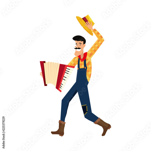 man with accordion instrument music